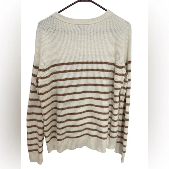 Talbots Crewneck Metallic Striped Knit Sweater Size L - Picture 3 of 8